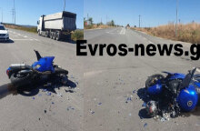 Δύο νεκροί σε τροχαίο με μοτοσικλέτα που συγκρούστηκε με φορτηγό στον Έβρο