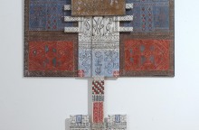 Αλέκος Κυραρίνης, Κανόνας, 2020 . Αυγοτέμπερα σε ξύλο, κατασκευή, 176 x 114 εκ