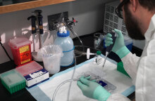 Ερευνητής σε εργαστήριο κάνει αναλύσεις για το εμβόλιο του κορωνοϊού