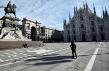 Εικόνα από το πρώτο lockdown που είχε επιβληθεί για τον κορωνοϊό στο Μιλάνο