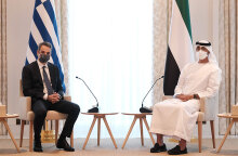 Ο πρωθυπουργός Κυριάκος Μητσοτάκης με τον διάδοχο του Θρόνου των ΗΑΕ Σεΐχη Mohammed Bin Zayed Al Nahyan