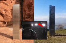 Μεταλλικοί μονόλιθοι εντοπίστηκαν στη Γιούτα των ΗΠΑ και τη Ρουμανία / Ένθετη: Ο μαύρος μονόλιθος στην ταινία του Στάνλεϊ Κιούμπρικ «2001: Η Οδύσσεια του Διαστήματος»