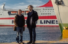 Μανώλης Μαυροματάκης και Λευτέρης Γιοβανίδης στις διαδρομές του Δημοτικού Θεάτρου Πειραιά