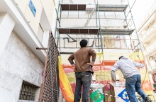 Τοιχογραφία του Pupet στη Λάρισα από την ταινία Nuovo Cinema Paradiso