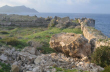 Κάστρο Μεθώνης: Το τμήμα του ημικυκλικού πύργου που κατέρρευσε