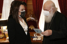Συνάντηση του αρχιεπισκόπου Ιερώνυμου με τη Γιάννα Αγγελοπούλου