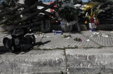 Το σημείο όπου δολοφονήθηκε ο δημοσιογράφος, Γιώργος Καραϊβάζ