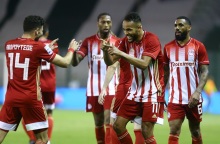 Παναθηναϊκός - Ολυμπιακός: Πανηγυρισμοί από τους παίκτες των «ερυθρολεύκων» μετά από γκολ