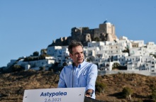 Στιγμιότυπο από την ομιλία του Κυριάκου Μητσοτάκη στην Αστυπάλαια