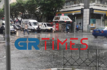 Θεσ/νικη: Καταρρακτώδης βροχή και χαλαζόπτωση