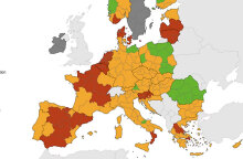 Χάρτης ECDC για την πανδημία κορωνοϊού στην Ευρώπη - «Κίτρινες» οι περισσότερες περιοχές στην Ελλάδα