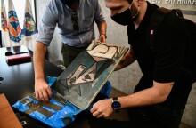 Πίνακες των Πικάσο και Μοντριάν στη συνέντευξη Τύπου για την ανεύρεση των έργων © Eurokinissi/ ΤΑΤΙΑΝΑ ΜΠΟΛΑΡΗ