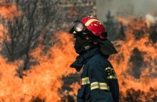 Πυροσβέστης επιχειρεί σε φωτιά