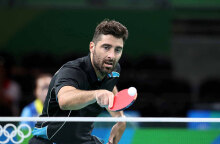 Ο Παναγιώτης Γκιώνης σε αγώνα πινγκ πονγκ για τους Ολυμπιακούς Αγώνες (ΦΩΤΟ ΑΡΧΕΙΟΥ) - Η κρατική τηλεόραση δεν έδειξε τον αγώνα του στο Τόκιο 2020