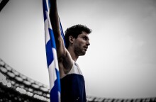 Ο Μίλτος Τεντόγλου μετά το άλμα που τον ανέδειξε Χρυσό Ολυμπιονίκη στο Τόκιο