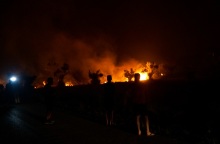 Φωτιά μαίνεται στην Αρχαία Ολυμπία