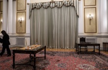 Ο χώρος ορκωμοσία των νέων υπουργών - μελών της κυβέρνησης στο Προεδρικό Μέγαρο