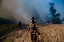 Πυροσβέστης επιχειρεί σε φωτιά (ΦΩΤΟ ΑΡΧΕΙΟΥ) - Πολύ υψηλός ο κίνδυνος πυρκαγιάς τον Δεκαπενταύγουστο