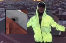 Η TikToker Κούμπρα Ντογκάν (Kubra Dogan) στην Τουρκία - (Ένθετη) η στιγμή που υποχωρεί το πλαστικό πάνελ στην ταράτσα και η 23χρονη πέφτει στο κενό