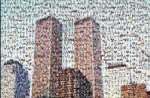 Πορτρέτο με τις φωτογραφίες των θυμάτων από τις τρομοκρατικές επιθέσεις της 11ης Σεπτεμβρίου στις ΗΠΑ