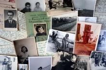 Κολάζ με φωτογραφίες ανθρώπων και ατομικά έγγραφα