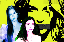 Εικονογράφηση που απεικονίζει τις τραγουδίστριες Lana Del Rey, Lorde και Britney Spears