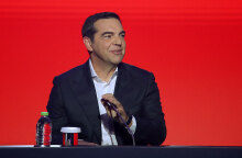 Ο Αλέξης Τσίπρας, πρόεδρος του ΣΥΡΙΖΑ, ετοιμάζεται για τη συνέντευξη Τύπου στη «ΔΕΘ 2021»