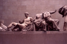 Άποψη από τις αίθουσες με τα Γλυπτά του Παρθενώνα στο Βρετανικό Μουσείο