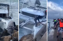 Το καταμαράν στον Άλιμο που προσέκρουσε σε βράχια και η δραματική διάσωση των επιβατών