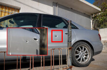 Πυροβολισμοί σε καταδίωξη στο Πέραμα με έναν νεκρό - Οι τρύπες από τις σφαίρες των αστυνομικών σε αυτοκίνητο