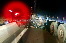 Το τζιπ που οδηγούσε ο Αλέξης Κούγιας και έπεσε σε φορτηγό στην Εθνική Οδό