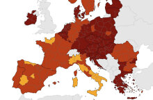 Ο χάρτης του ECDC για την πανδημία κορωνοϊού στην Ευρώπη - Στο «βαθύ κόκκινο» η Ελλάδα