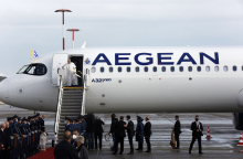 AEGEAN honored for carrying Pope Francis on His historic journey in Greece and from Cyprus