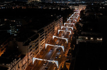 Η στολισμένη Λεωφόρος Βασιλίσσης Σοφίας από drone.