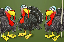 Γαλοπούλες στο σκίτσο του Αρκά για τα Χριστούγεννα και το ρεβεγιόν