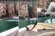 Βράχος έχει αποκολληθεί σε φαράγγι στη Βραζιλία και καταπλακώνει πλεούμενα