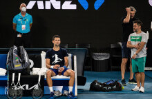Ο Νόβακ Τζόκοβιτς σε προπόνηση για το Australian Open στη Μελβούρνη