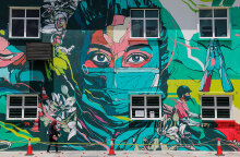 Mural για τον κορωνοϊό στην πρωτεύουσα της Μαλαισίας, Κουάλα Λουμπούρ