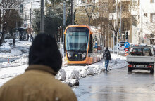 Συρμός του Τραμ στα χιόνια
