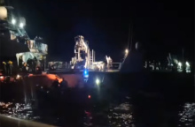 Το φλεγόμενο πλοίο Euroferry Olympia