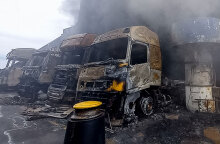 Καμμένα φορτηγά στο Euroferry Olympia