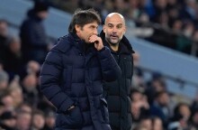 Ο Πεπ Γκουαρντιόλα και ο Αντόνιο Κόντε