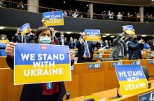 Σύνθημα αλληλεγγύης για την Ουκρανία στο Ευρωπαϊκό Κοινούλιο