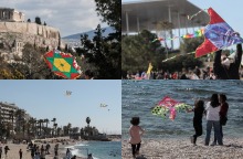 Καθαρά Δευτέρα 2022: Στιγμιότυπα από το πέταγμα του χαρταετού στην Αθήνα και σε παραλίες της Αττικής