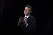 Ο πρόεδρος της Γαλλίας, Εμανουέλ Μακρόν, στην παρουσίαση του προεκλογικού του προγράμματος