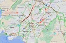 Κίνηση στους δρόμους της Αθήνας - Χάρτης