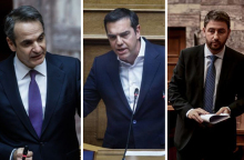 Κυριάκος Μητσοτάκης, Αλέξης Τσίπρας και Νίκος Ανδρουλάκης