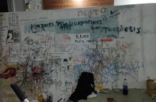 Τοίχος με συνθήματα στο Αριστοτέλειο Πανεπιστήμιο Θεσσαλονίκης