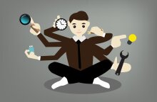 Εικονογράφηση για την εργασία - άνθρωπος με πολλά χέρια