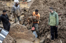 Πλημμύρες στη Βραζιλία: Διασώστης απομακρύνει σκύλο στην πόλη Πετρόπολις
